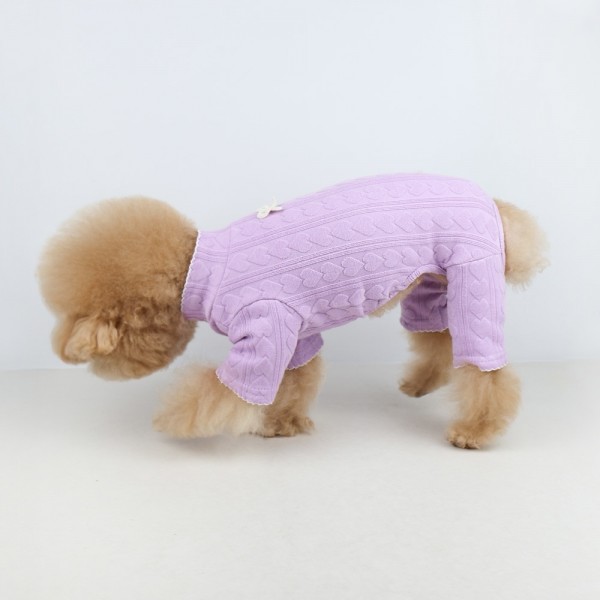 페오펫몰,그루밍독 반려동물 하트 골지 올인원 S-XL, 3colors