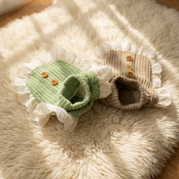 페오펫몰,그루밍독 반려동물 밀크티 프릴 니트 S-XL, 2 colors