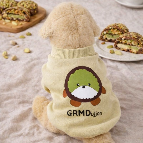 페오펫몰,그루밍독 반려동물 귀요미 프린팅 디저트 맨투맨 티셔츠 S-2XL, 2colors