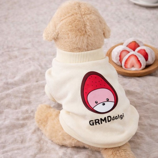 페오펫몰,그루밍독 반려동물 귀요미 프린팅 디저트 맨투맨 티셔츠 S-2XL, 2colors