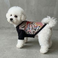 반려동물 힙합 쿨에버 티셔츠 이레즈미 문신 그래피티 패턴 S-2XL, 2colors