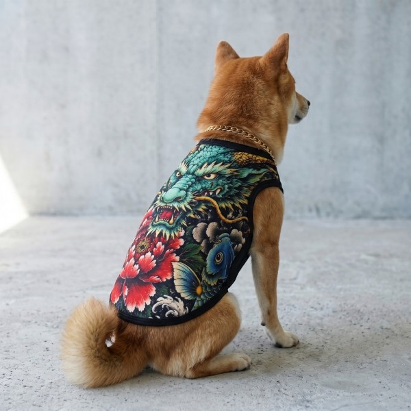 페오펫몰,댕냥이 힙합 쿨 나시 이레즈미 패션문신 민소매 티셔츠 S-2XL, 2colors