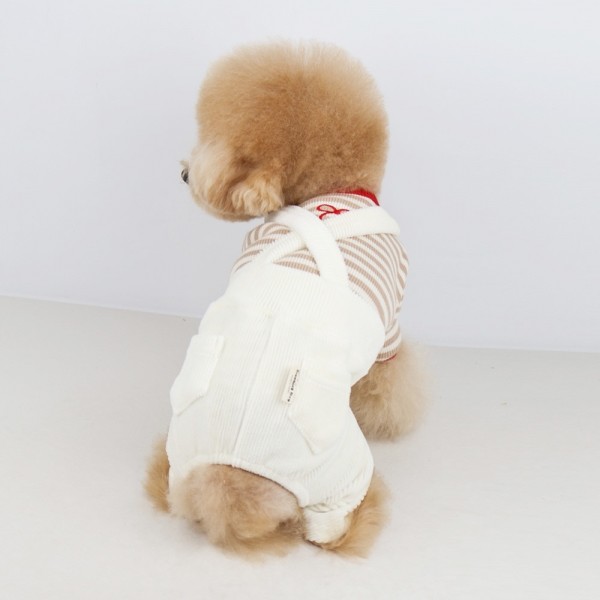 페오펫몰,그루밍독 반려동물 골덴 꼬마 멜빵 바지 S-2XL, 4 colors