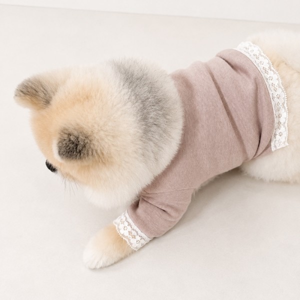 페오펫몰,그루밍독 반려동물 가을이너 멜로우 레이스 티셔츠 S-2XL, 3 colors