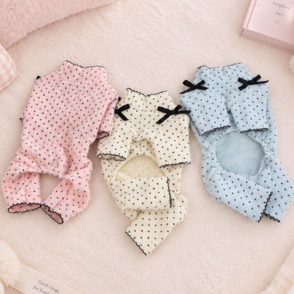 페오펫몰,그루밍독 반려동물 땡땡이 스노우 올인원 S-XL, 3 colors