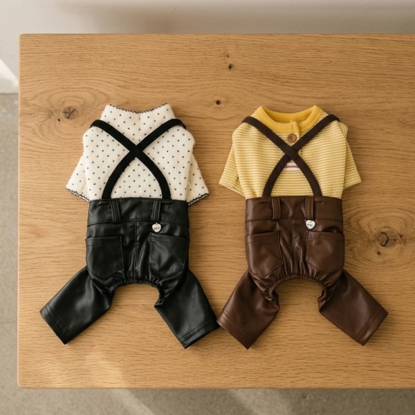 페오펫몰,그루밍독 가을무드 레더 팬츠 S-XL, 2 colors