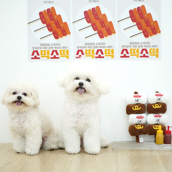 페오펫몰,펫베오 소떡소떡 강아지 노즈워크 삑삑이 장난감