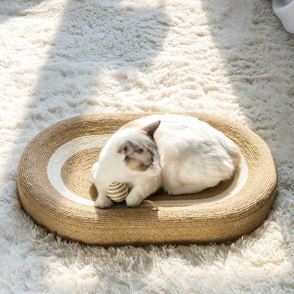 페오펫몰,레토 고양이 스크래쳐 특대형 사이잘삼 침대 60x40