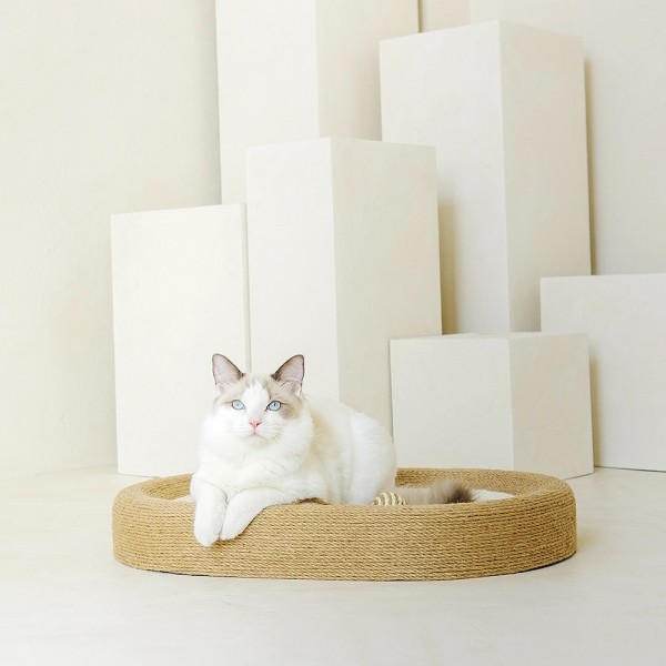 페오펫몰,레토 고양이 스크래쳐 특대형 사이잘삼 침대 60x40