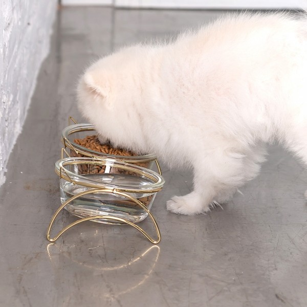 페오펫몰,레토 강아지 밥그릇 고양이 물그릇 유리 식기 식탁세트
