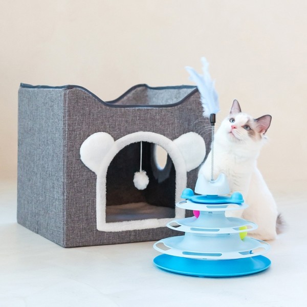 페오펫몰,[행복특가] 레토 고양이 장난감 회전 공놀이 3단 트랙볼 LPT-TB02