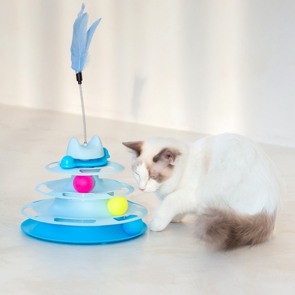 페오펫몰,[행복특가] 레토 고양이 장난감 회전 공놀이 3단 트랙볼 LPT-TB02