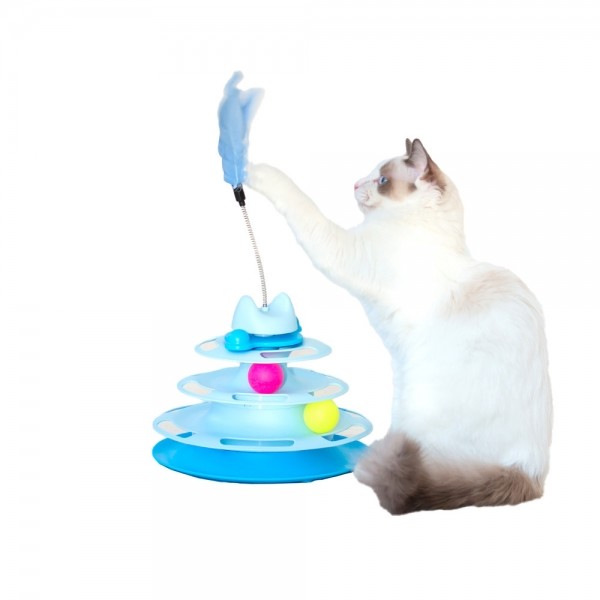 페오펫몰,[행복특가] 레토 고양이 장난감 회전 공놀이 3단 트랙볼 LPT-TB02