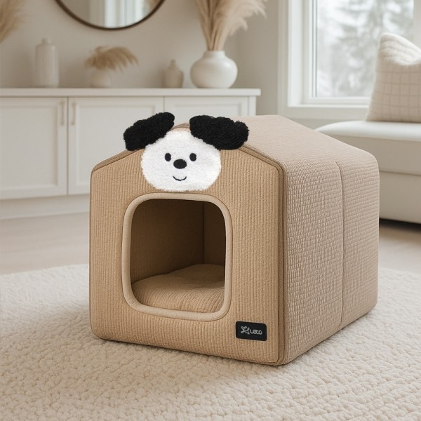 페오펫몰,레토 강아지집 와플 하우스 쿠션세트 예쁜 펫 고양이 숨숨집 통세척가능 LDL-H03