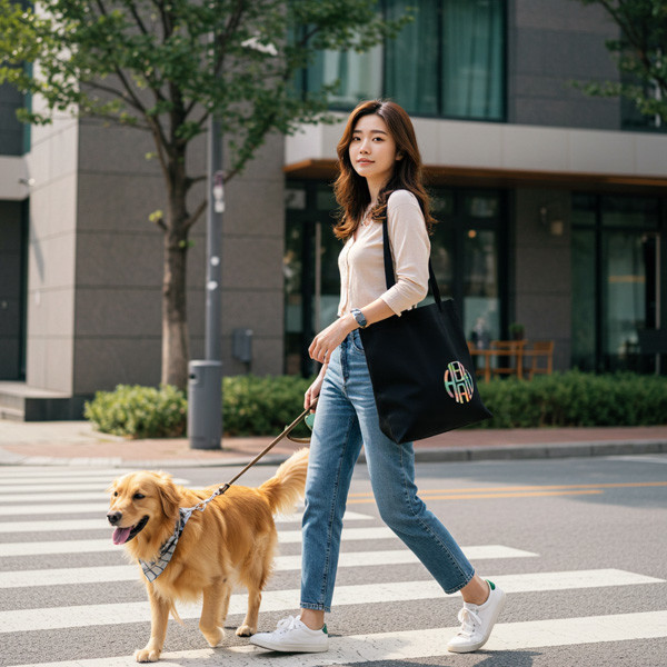 페오펫몰,이니셜 모노그램 에코백 스텐다드