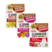 이나바 CIAO 챠오 스고이 유산균 크런키 고양이 사료 200g (3가지 맛)