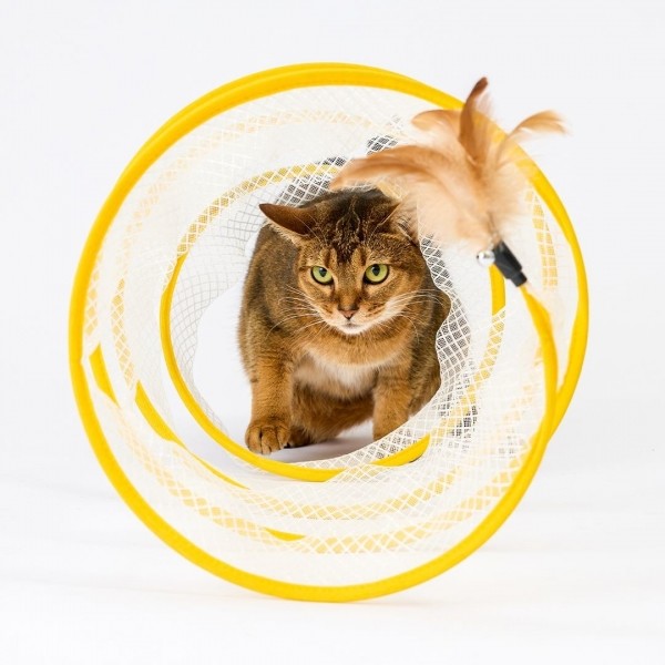 페오펫몰,사냥의정석 고양이 빙그르 메쉬터널 장난감