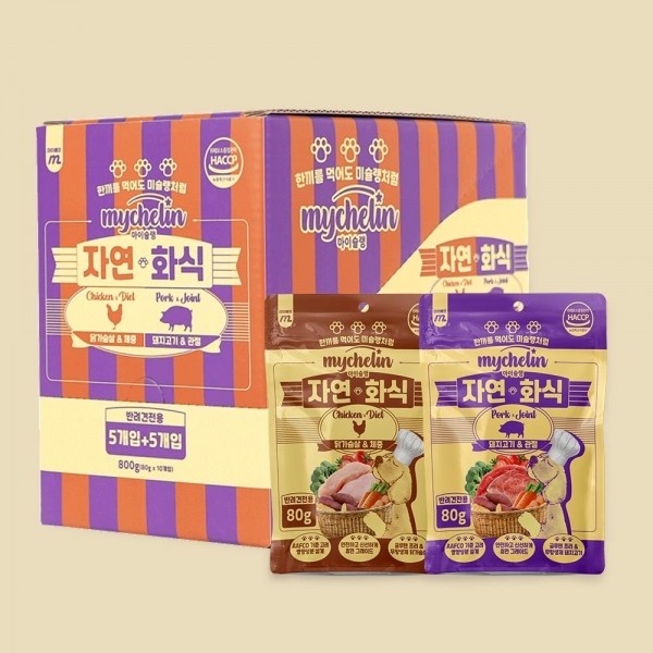 페오펫몰,마이베프 독 마이슐랭 자연화식 혼합 80g x 10ea (1box)