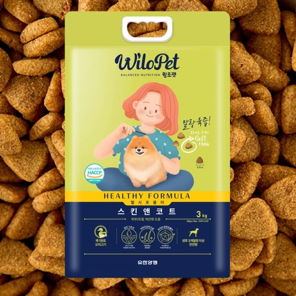 페오펫몰,윌로펫 헬시포뮬러 스킨앤코트 강아지 소프트사료 (1.2kg/3kg)