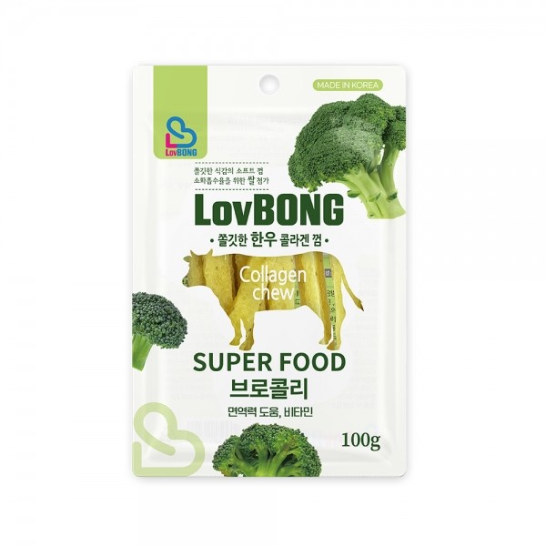 페오펫몰,[따스한특가] 쫄깃한 한우 콜라겐 말랑껌 브로콜리 100g
