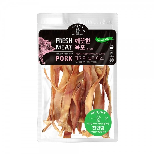 페오펫몰,[오래오래프로젝트] 깨끗한육포 돼지귀 슬라이스 (70g)