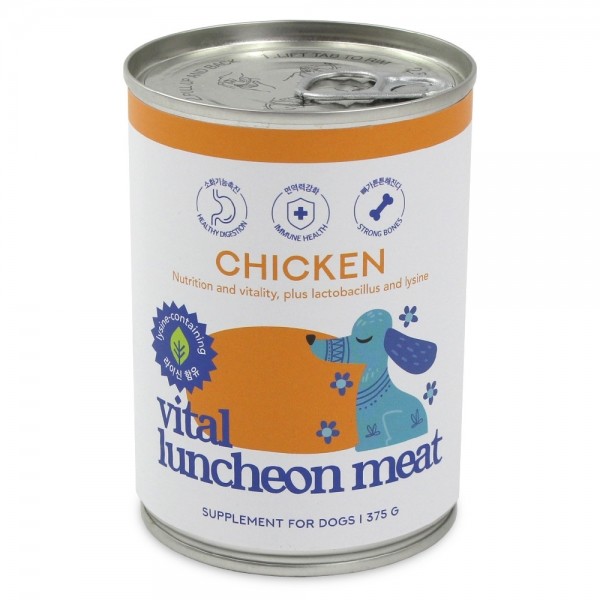 페오펫몰,댕냥이라이프 강아지 바이탈 런천미트 간식 캔 닭고기 375g X 12캔