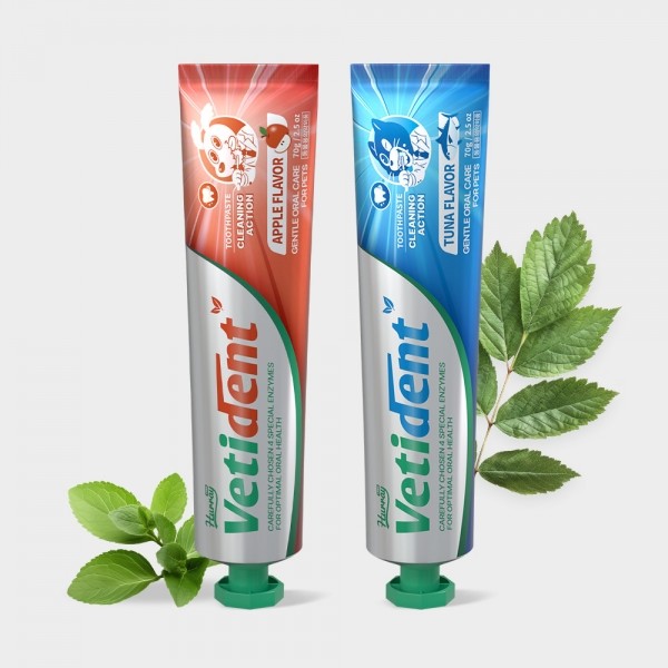 페오펫몰,[허레이][설날특가] 프로 베티덴트 치약 사과향+참치향 2개 SET 바르는 겔제형