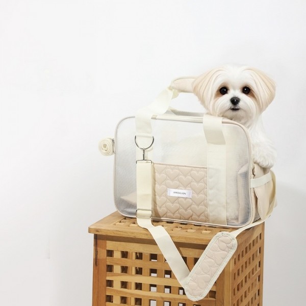 페오펫몰,냥슬아치 베이지 고양이 강아지 애견 구름 슬링백 이동가방