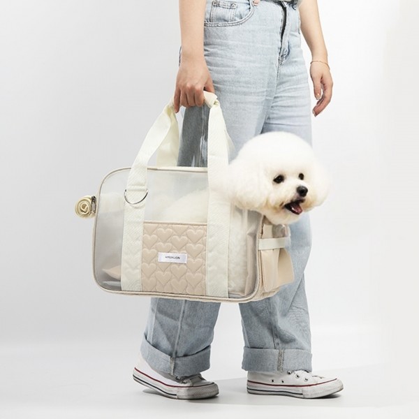 페오펫몰,냥슬아치 베이지 고양이 강아지 애견 구름 슬링백 이동가방