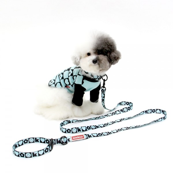 페오펫몰,KINI SMILE CHECK LEASH_MINT(리드줄)