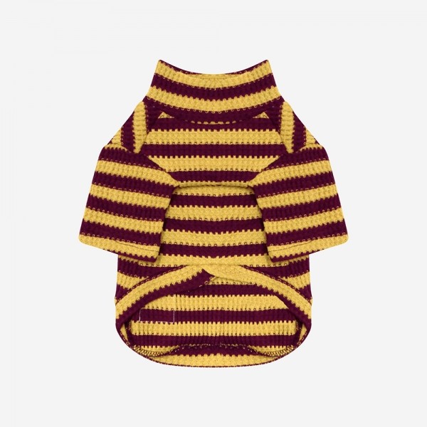 페오펫몰,KINI WAFFLE KNIT TSHIRT-MUSTARD(반팔니트)