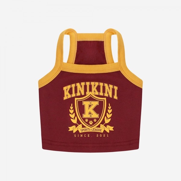 페오펫몰,[댕냥데이특가] KINI SPORTS LEAGUE CROP TOP-BROWN(크롭탑)