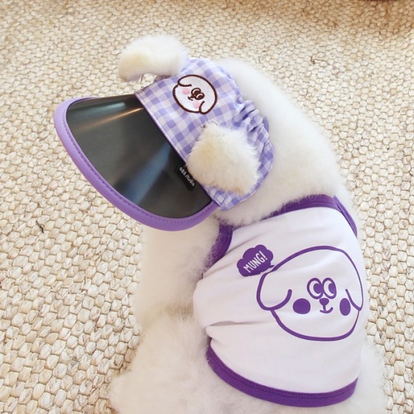 페오펫몰,[오드펫]또또또 친구들 체크 UV썬캡 오댕