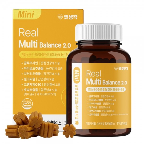 페오펫몰,펫생각 Mini 멀티밸런스 강아지 종합 영양제 66g 31정