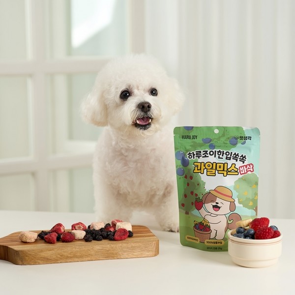 페오펫몰,펫생각 과일믹스 강아지 동결건조 간식 애견 비건 수제 알러지 딸기 바나나 블루베리 25g