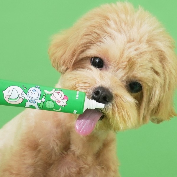 페오펫몰,펫생각 히어로패드 강아지 손가락 칫솔 & 바르는 치약 세트