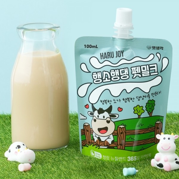 페오펫몰,펫생각 행소행댕 고양이 강아지 우유 펫밀크 뉴질랜드 멸균 우유 100ml 10개