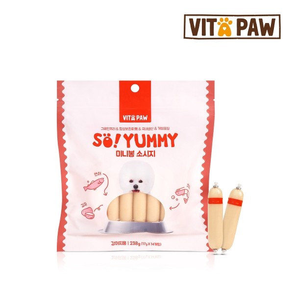 페오펫몰,비타파우 쏘야미 미니봉 소시지 연어&크릴오일 영양간식 14개입 [최저가]