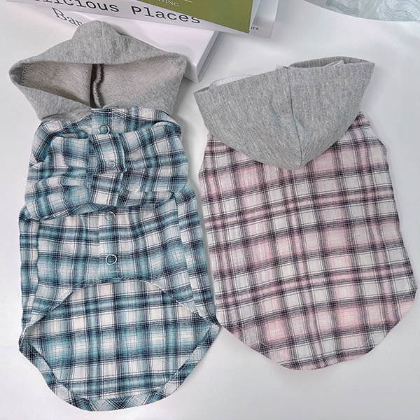 페오펫몰,레이어드 후드 체크(S-2XL)