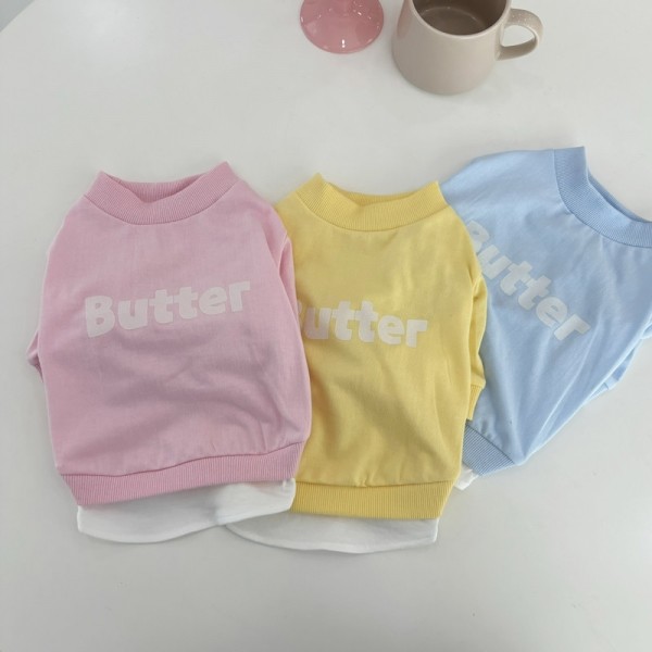 해피댕댕 버터레이어드맨투맨 (3color) 강아지 봄코디 티셔츠 S - XL