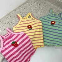 해피댕댕 자수슬리브리스나시 (3color) 강아지 실내복 여름나시 S-XL
