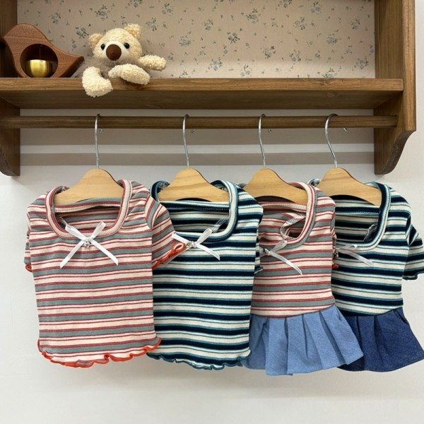 해피댕댕 하트펜던트 티&청원피스 / 강아지 단가라 티셔츠 나들이룩 S-XL