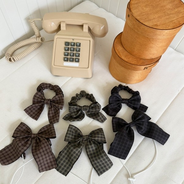 페오펫몰,해피댕댕 체크리본 / 강아지 리본머리띠 보타이 커플악세사리