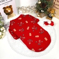 플로피이얼스,크리스마스 강아지 스웻셔츠,레드 애견티셔츠