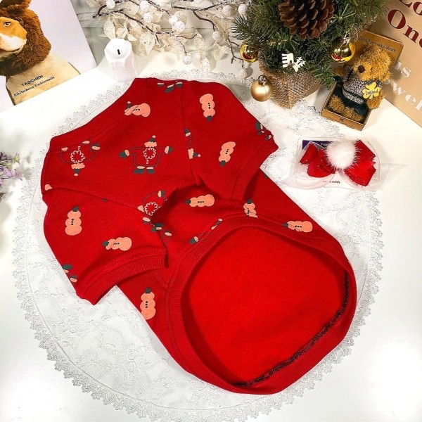 페오펫몰,플로피이얼스,크리스마스 강아지 스웻셔츠,레드 애견티셔츠