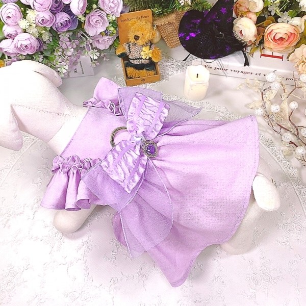 페오펫몰,[새해특가]플로피이얼스,텐셀린넨 라벤더 강아지드레스,생일파티드레스,헤어핀,스크런치