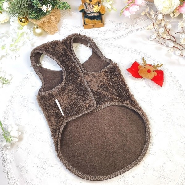 페오펫몰,[감사특가]코코플리스 강아지 뽀글이조끼,후리스 양면조끼 애견옷 D링, 보아조끼, 강아지옷,애견조끼