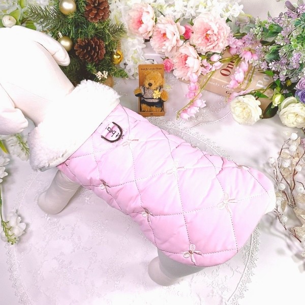 페오펫몰,[감사특가]핑크허니 퀼팅패딩 강아지겨울옷, 강아지아웃터 패딩조끼,애견의류,D링,강아지패딩