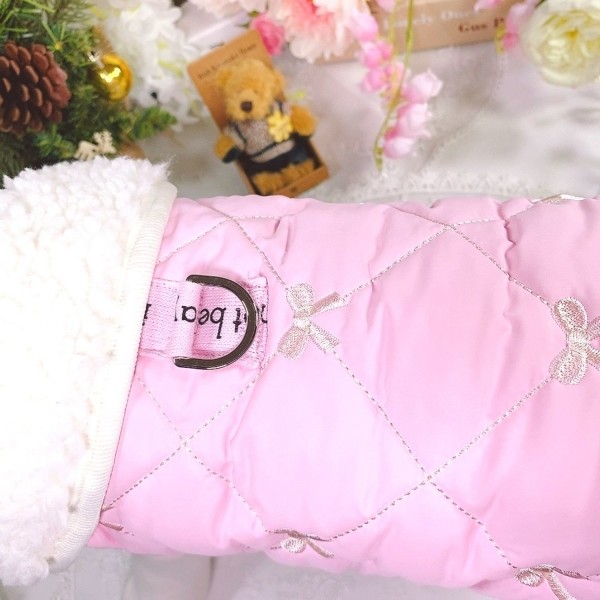 페오펫몰,[감사특가]핑크허니 퀼팅패딩 강아지겨울옷, 강아지아웃터 패딩조끼,애견의류,D링,강아지패딩