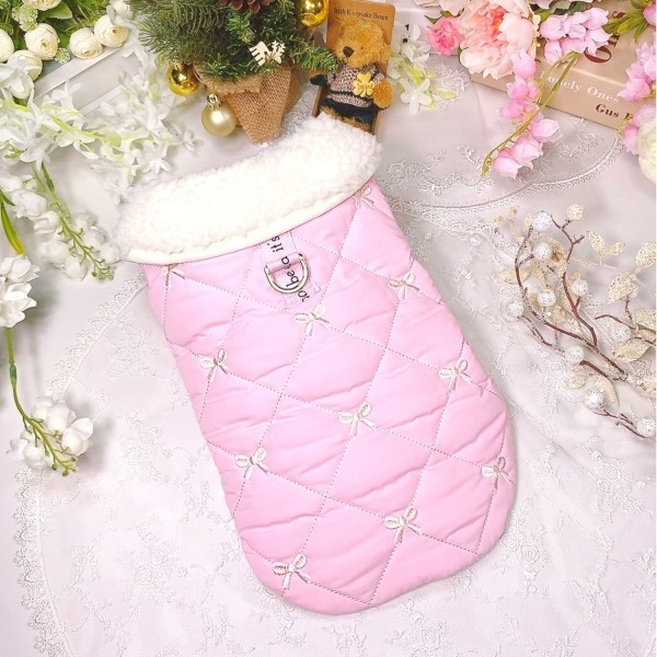 페오펫몰,[감사특가]핑크허니 퀼팅패딩 강아지겨울옷, 강아지아웃터 패딩조끼,애견의류,D링,강아지패딩
